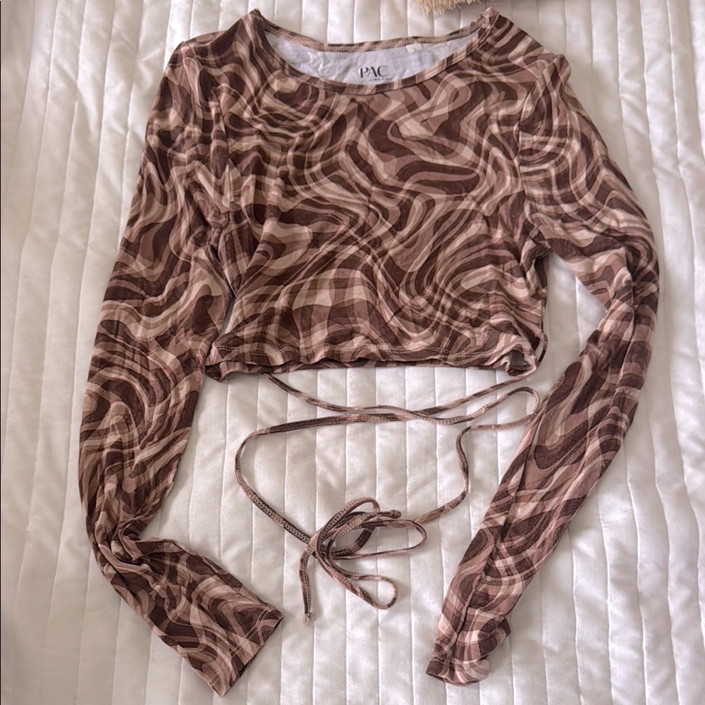 Pacsun Brown Cropped Long Sleeve